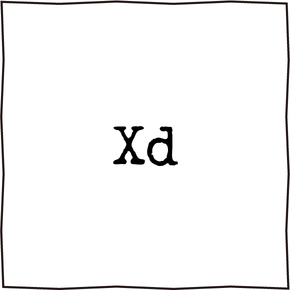手書きのXDと書いたボックスのイラスト
