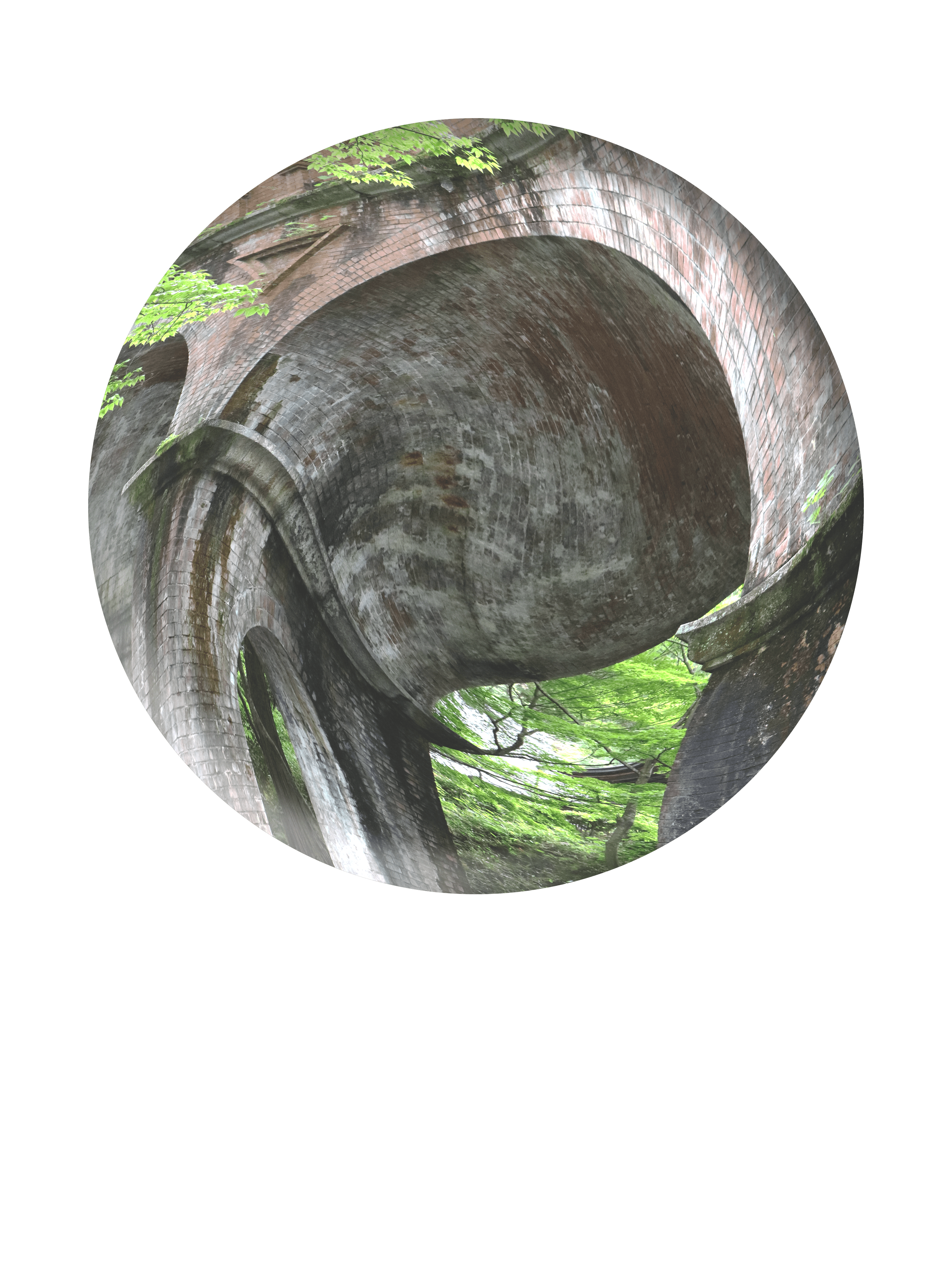南禅寺の水道橋の画像が球体になっている画像